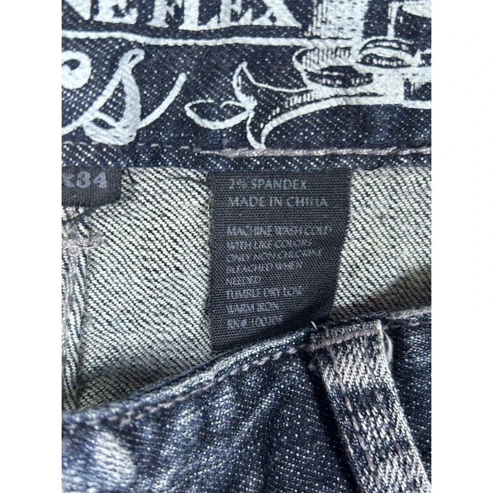 CCS Hurricane Flex Jeans Mens 30x34 Distressed Straight Blue Plaid Y2K Skater